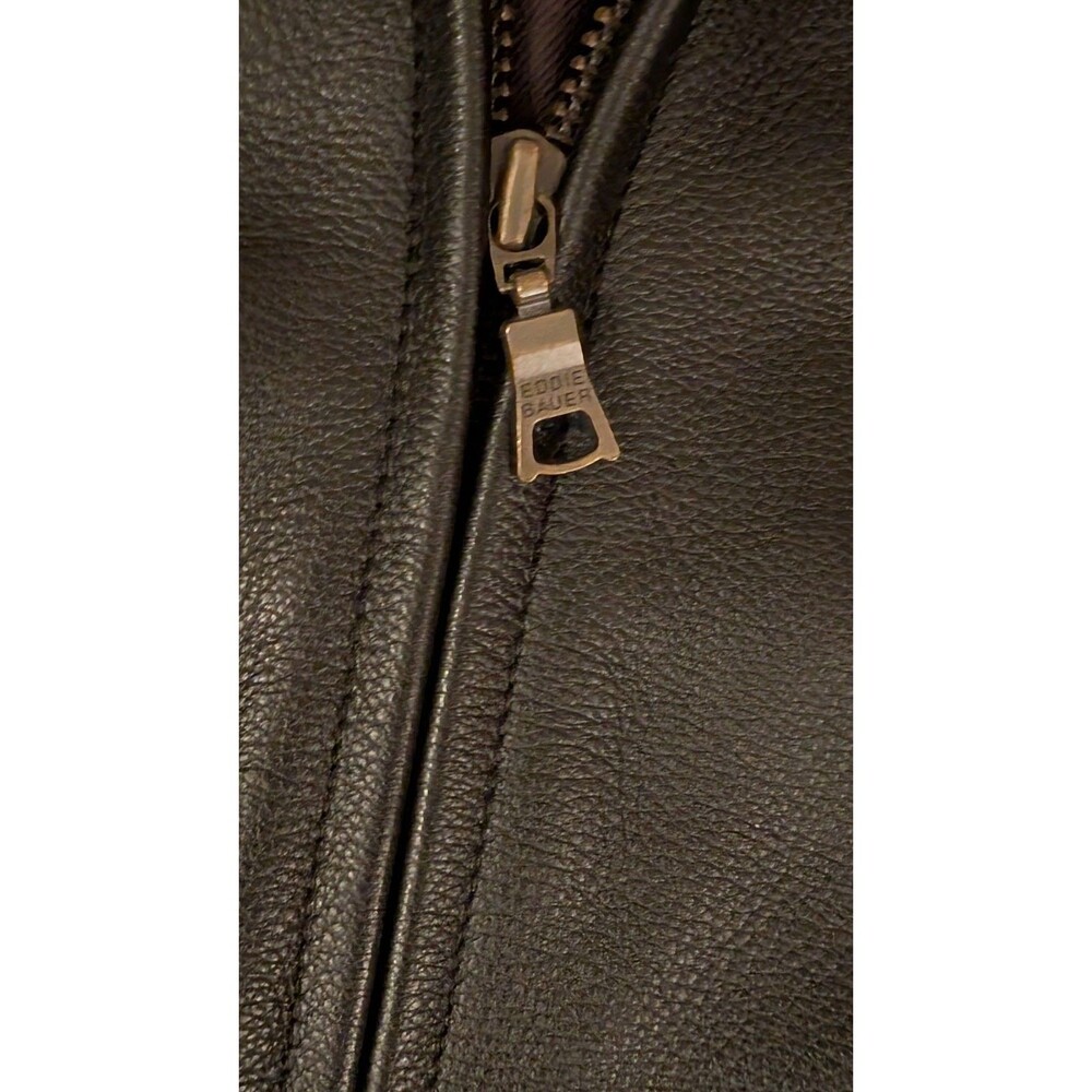 Vintage Eddie Bauer Womens XXL 2XL Stine Black Leather Legend Classic Jacket EUC - Picture 4 of 7